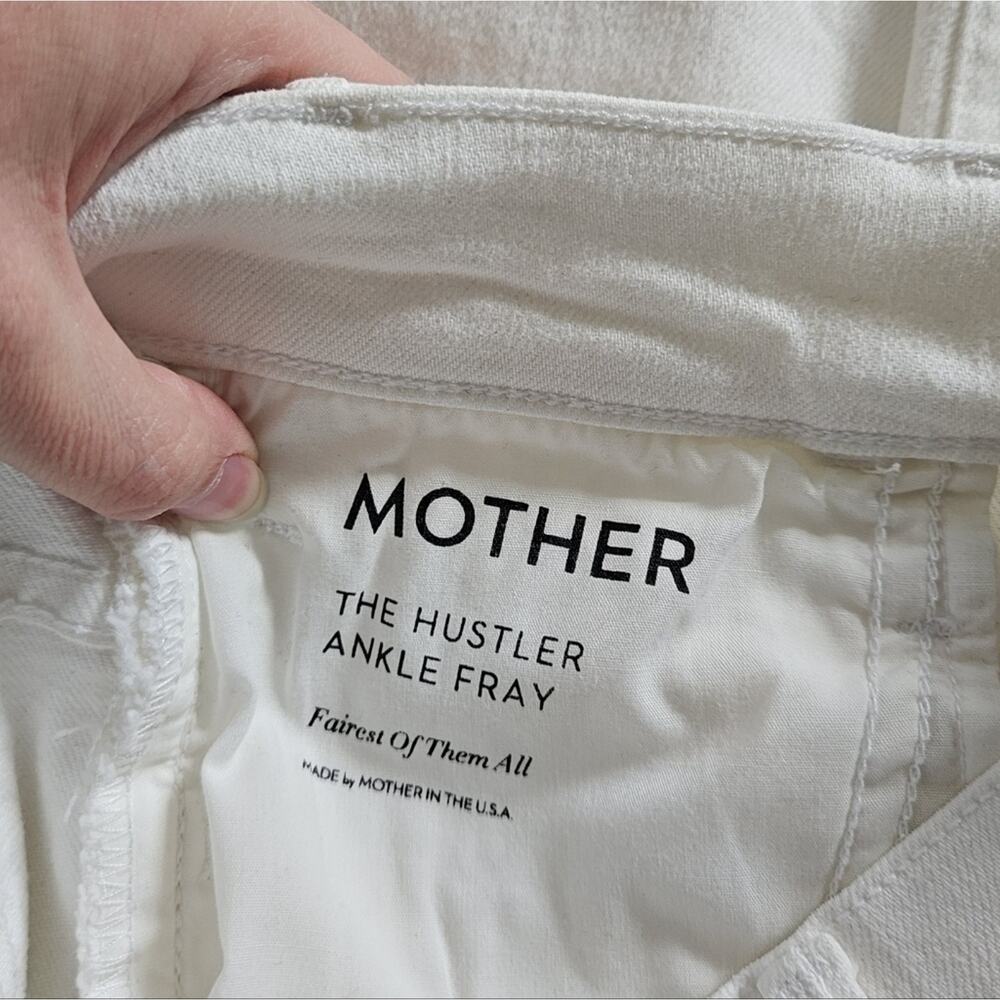 Mother White The Hustler Ankle Fray Jeans in Fairest of Them All Wash Size 25 - Picture 8 of 14